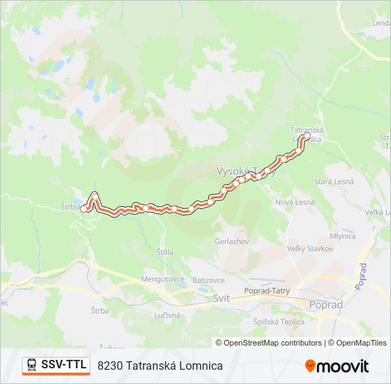 SSV-TTL vlak Mapa linky