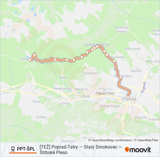 PPT-ŠPL train Line Map