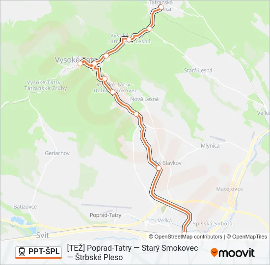 PPT-ŠPL Train Line Map