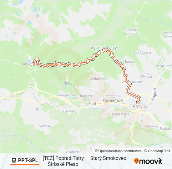 PPT-ŠPL Train Line Map