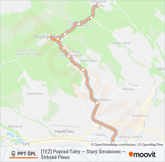 PPT-ŠPL train Line Map