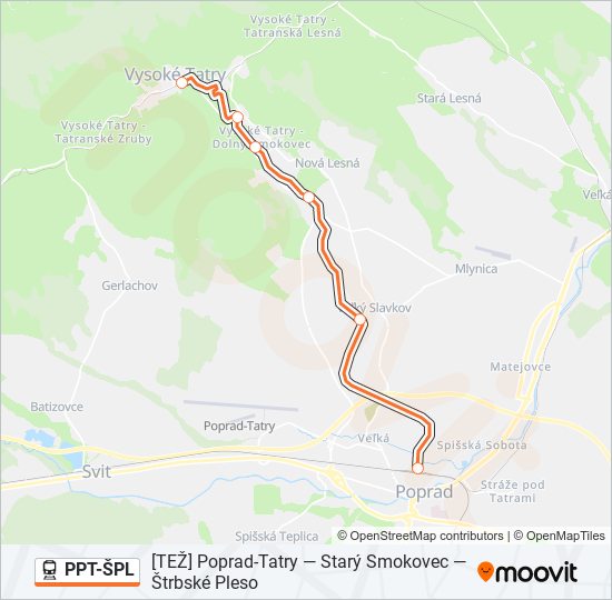 PPT-ŠPL train Line Map