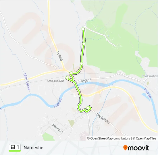 1 Bus Line Map