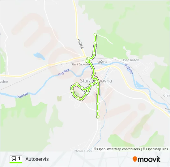 1 Bus Line Map