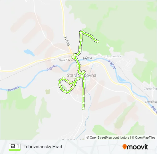 1 Bus Line Map