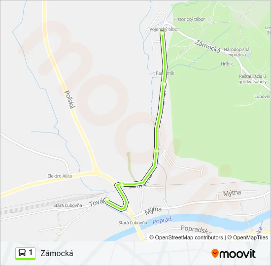 1 Bus Line Map