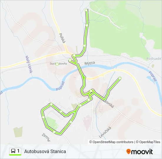 1 Bus Line Map