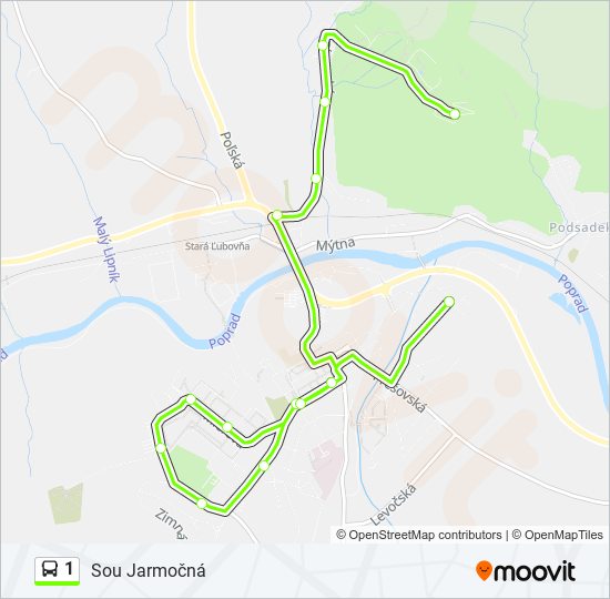 1 bus Line Map