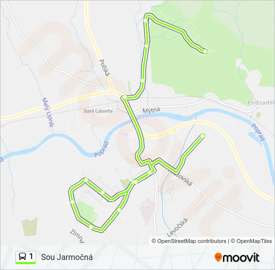 1 Bus Line Map