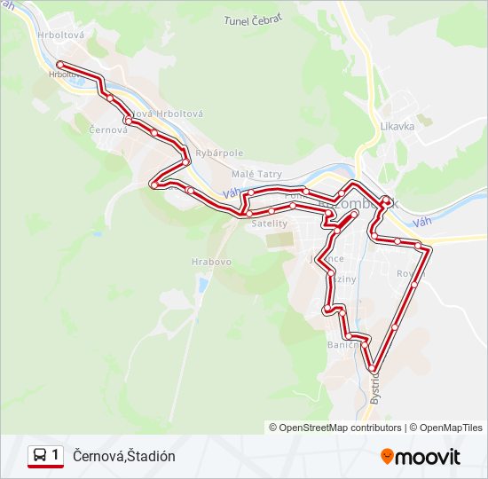 1 bus Line Map