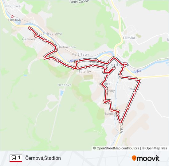 1 bus Line Map