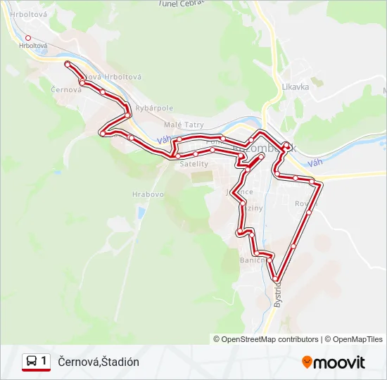 1 Bus Line Map