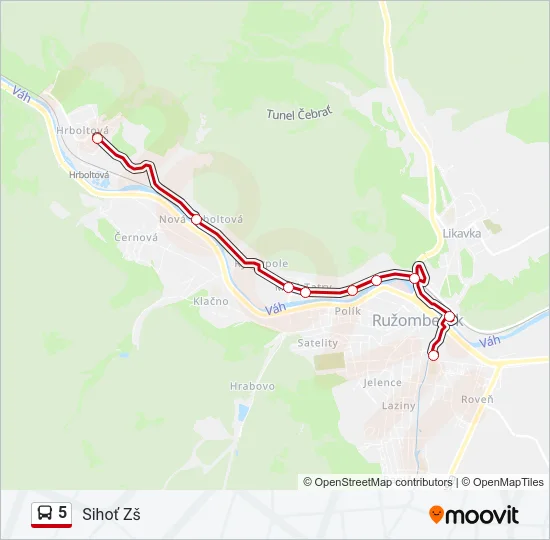 5 Bus Line Map