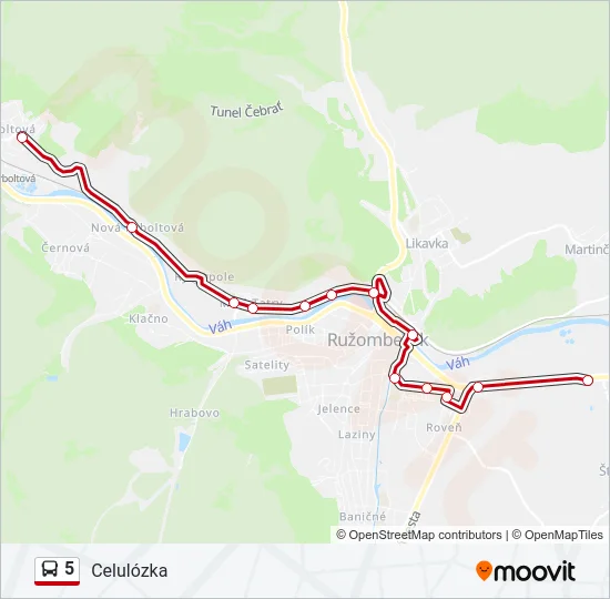 5 Bus Line Map