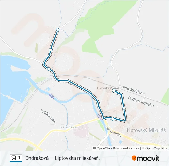 1 Bus Line Map