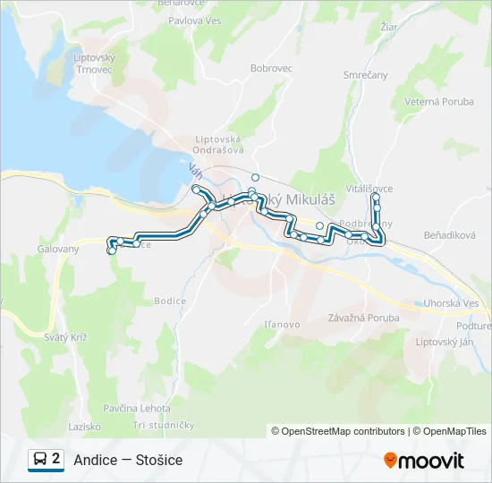 2 Bus Line Map