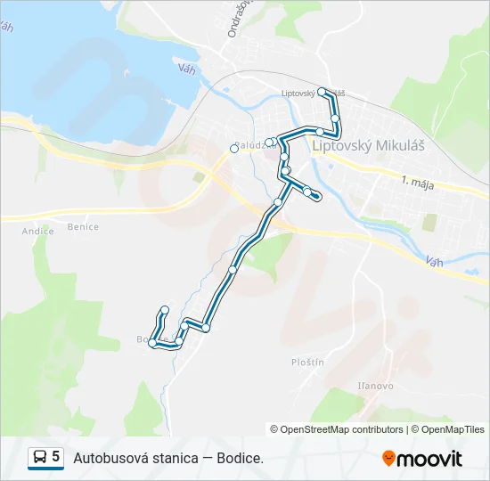 5 Bus Line Map