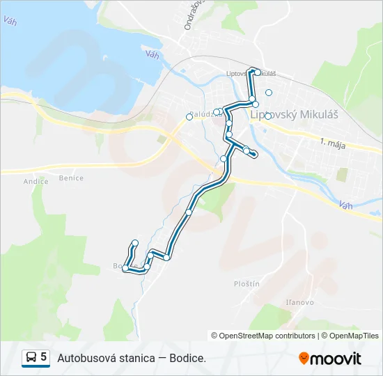 5 Bus Line Map