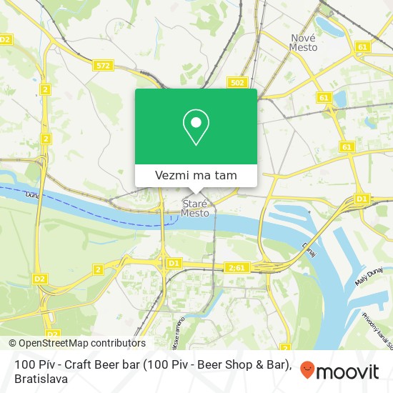 100 Pív - Craft Beer bar (100 Piv - Beer Shop & Bar) mapa