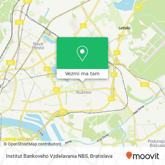 Institut Bankoveho Vzdelavania NBS mapa