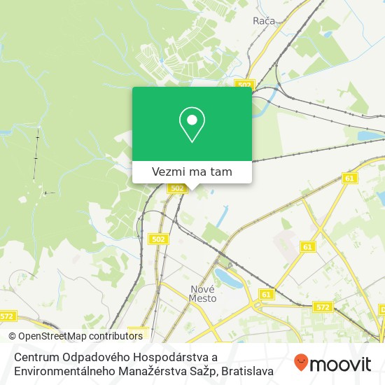 Centrum Odpadového Hospodárstva a Environmentálneho Manažérstva Sažp mapa