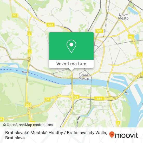 Bratislavské Mestské Hradby / Bratislava city Walls mapa