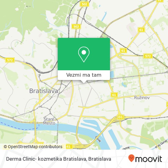 Derma Clinic- kozmetika Bratislava mapa