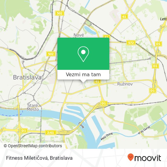 Fitness Miletičová mapa