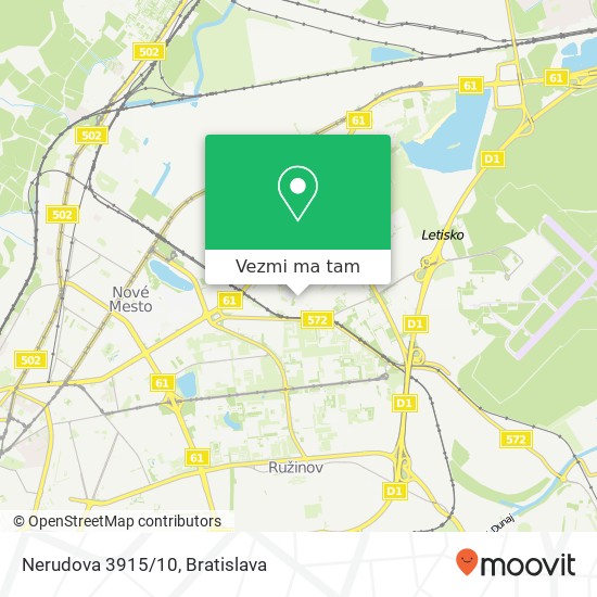 Nerudova 3915/10 mapa