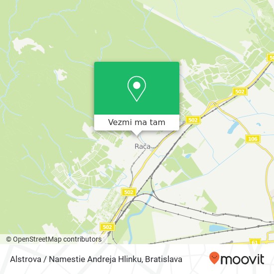 Alstrova / Namestie Andreja Hlinku mapa