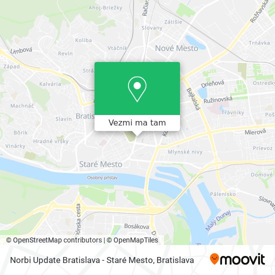 Norbi Update Bratislava - Staré Mesto mapa
