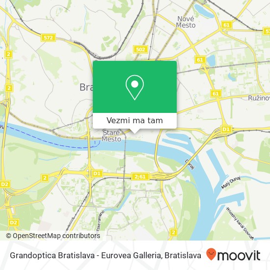 Grandoptica Bratislava - Eurovea Galleria mapa