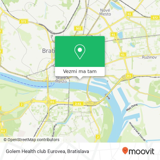 Golem Health club Eurovea mapa