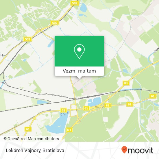 Lekáreň Vajnory mapa