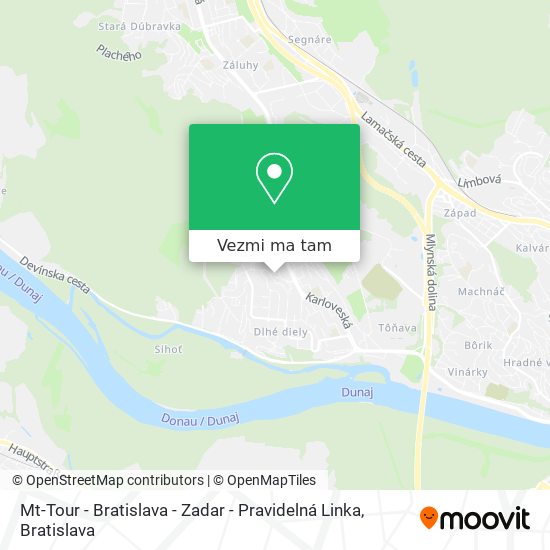 Mt-Tour - Bratislava - Zadar - Pravidelná Linka mapa