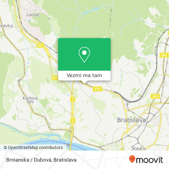 Brnianska / Dubová mapa