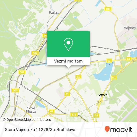 Stará Vajnorská 11278/3a mapa