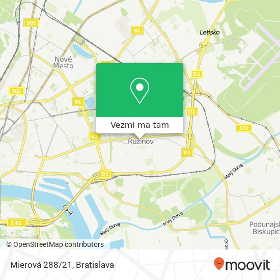 Mierová 288/21 mapa