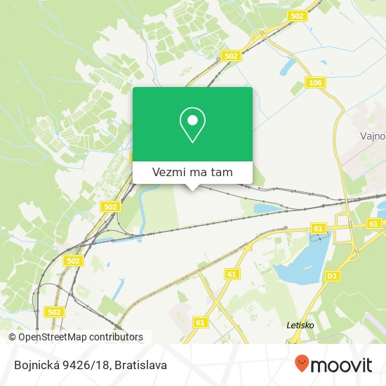 Bojnická 9426/18 mapa