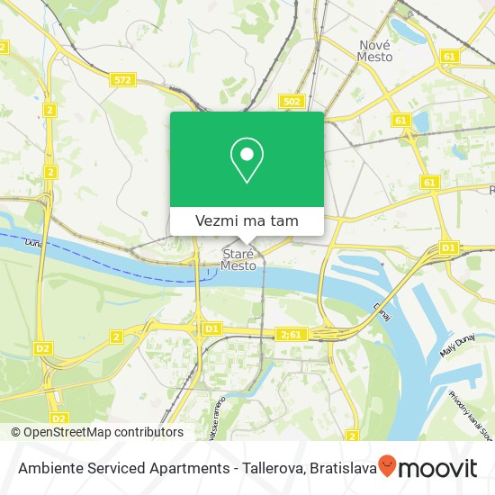 Ambiente Serviced Apartments - Tallerova mapa