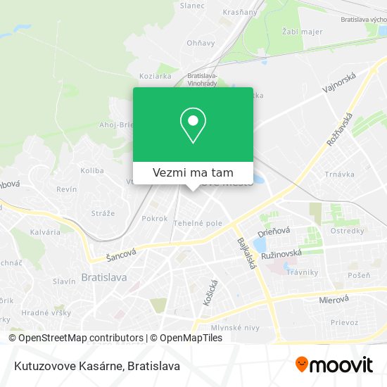 Kutuzovove Kasárne mapa