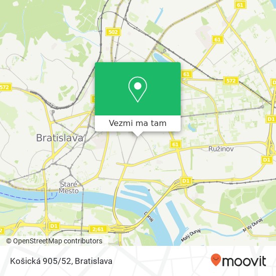 Košická 905/52 mapa