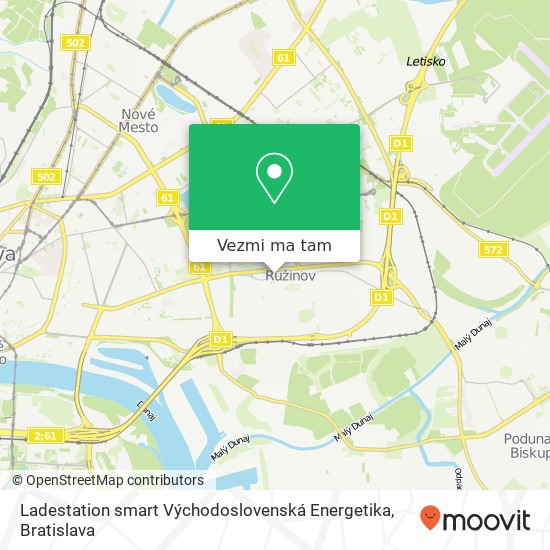 Ladestation smart Východoslovenská Energetika mapa