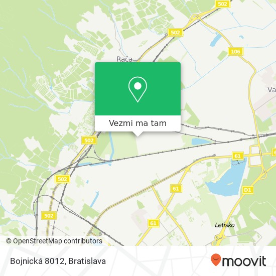 Bojnická 8012 mapa