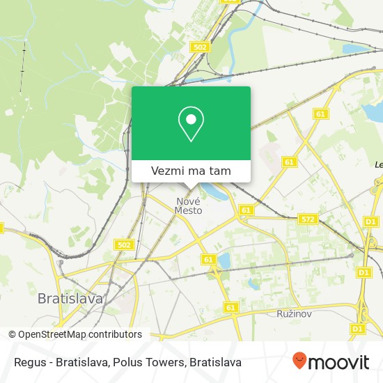 Regus - Bratislava, Polus Towers mapa