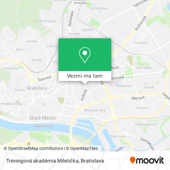 Tréningová akadémia Miletička mapa