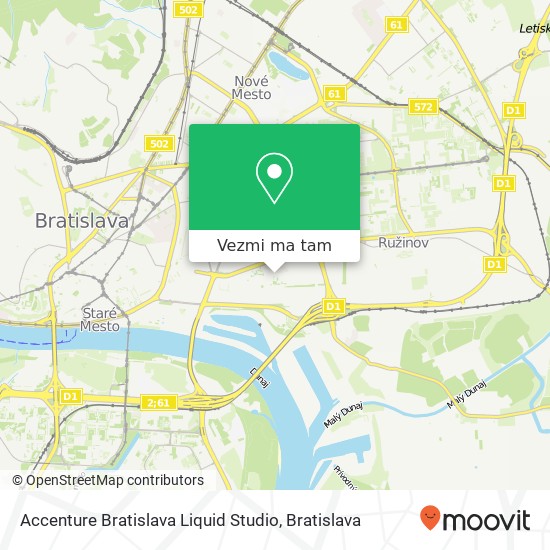 Accenture Bratislava Liquid Studio mapa