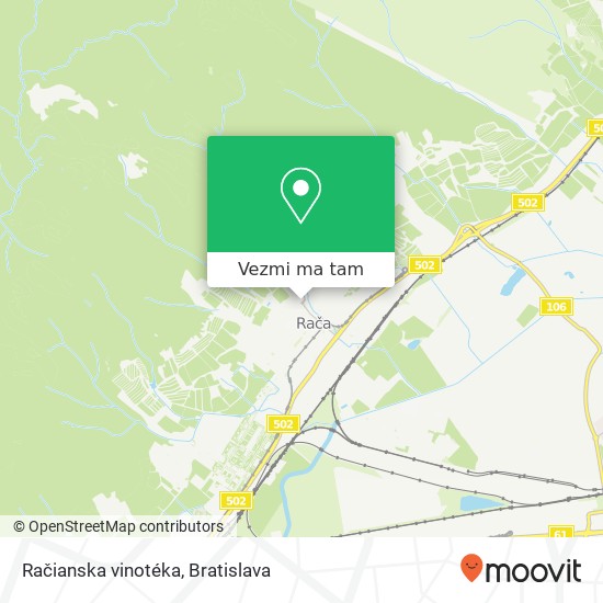 Račianska vinotéka mapa