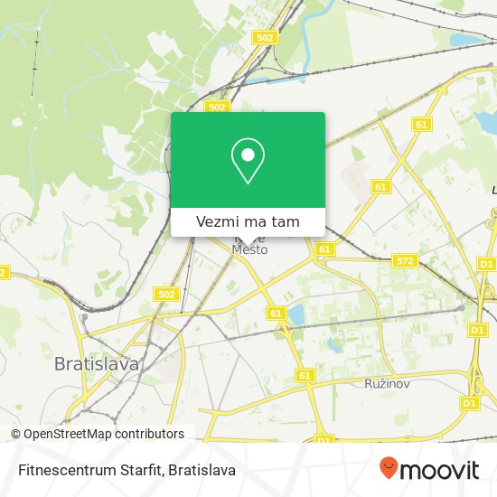 Fitnescentrum Starfit mapa