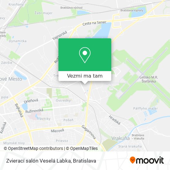 Zvierací salón Veselá Labka mapa